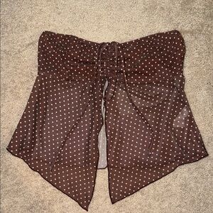 See You Monday Brown Polka Dot Crop Top